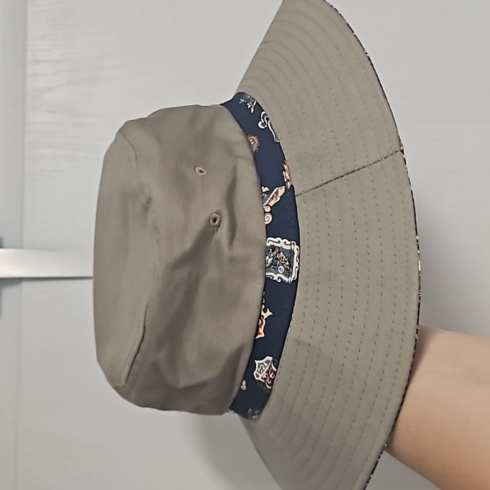 Vintage Bucket Hat Eclectic Grandpa Golf Brimmed Khaki Navy Blue Mens Large